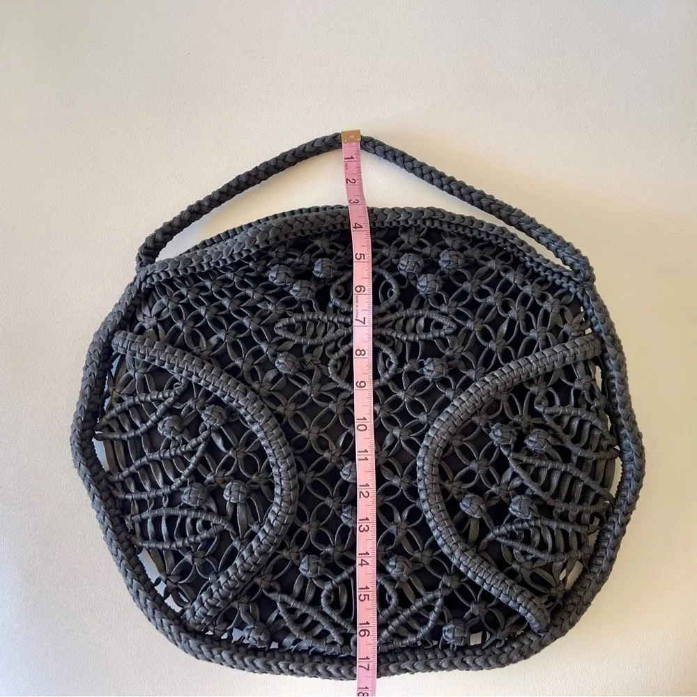 Anthropologie Bag Made on Earth for David & Scotti Macramé Knotted Braided Black
